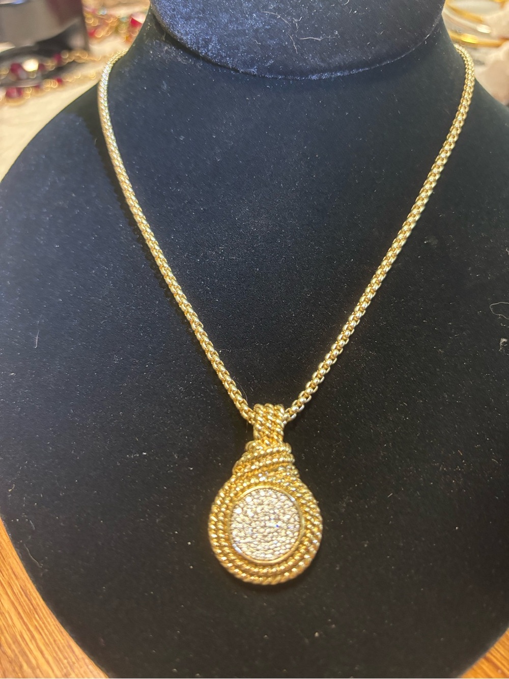 MX Gold Tone Pave Necklace